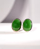 20mm Large Oval Jade Ear Studs #1067