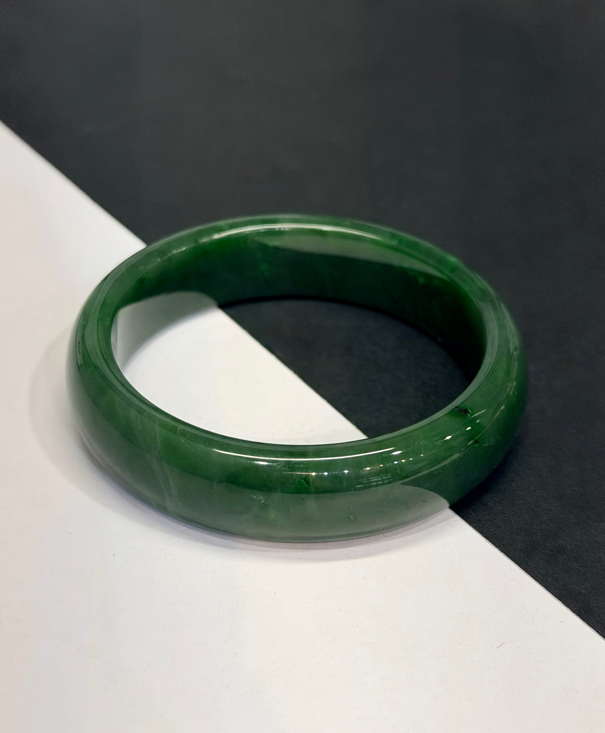 Canadian Polar Jade Bangle Natural Jade Bracelet A Grade 55.6mm #1450