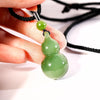 Siberian Chatoyant Jade Gourd Pendant Natural Jade 34mm Top Grade #1340