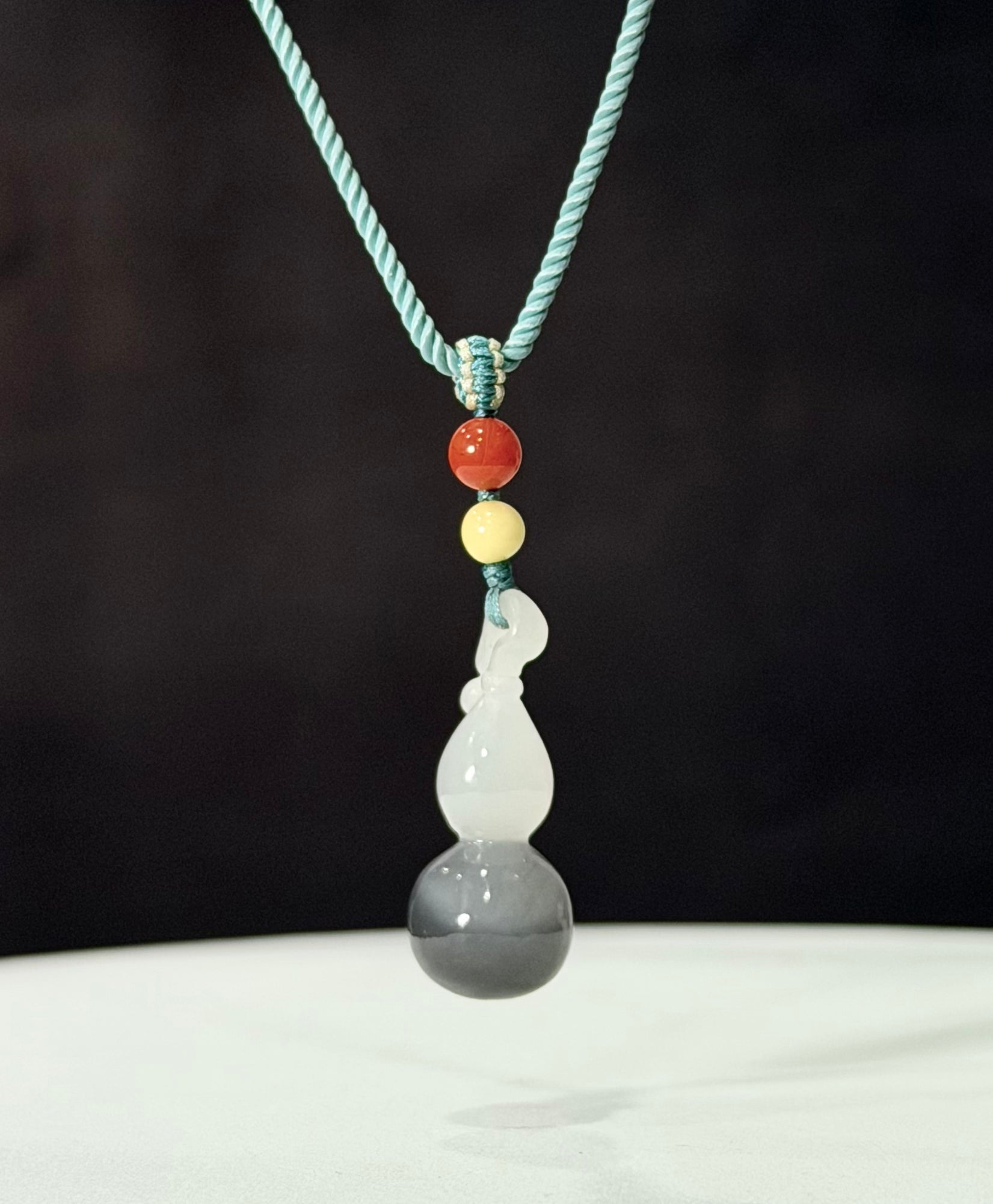 Hetian Jade Gourd Pendant Smoke Purple Natural Jade 27mm #2914