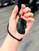 Top Grade River Jade Lucky Melon Fortune Jade Hand Held Vivid Green Natural Jade 63mm #1251