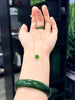 Siberian Jade Bead Necklace 18K Gold Apple Green Top Grade Natural Jade 8mm #1501