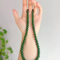 8mm AAA+ Polar Jade Beaded Necklace #2198
