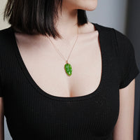 SIBERIAN JADE LEAF PENDANT #1666