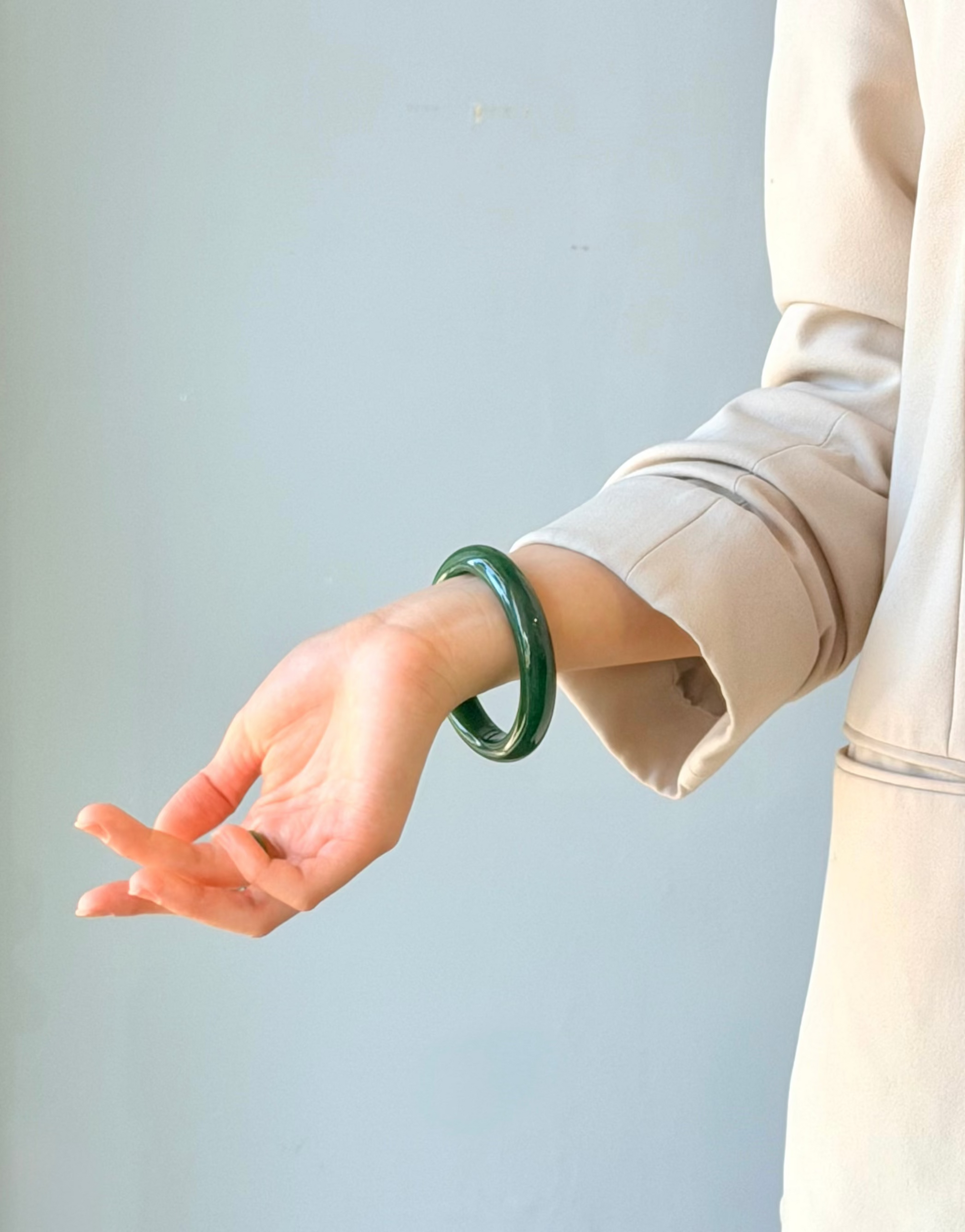 Canadian Polar Jade Bangle 59mm | A Grade Natural Nephrite Jade Bracelet from Canada | #1476