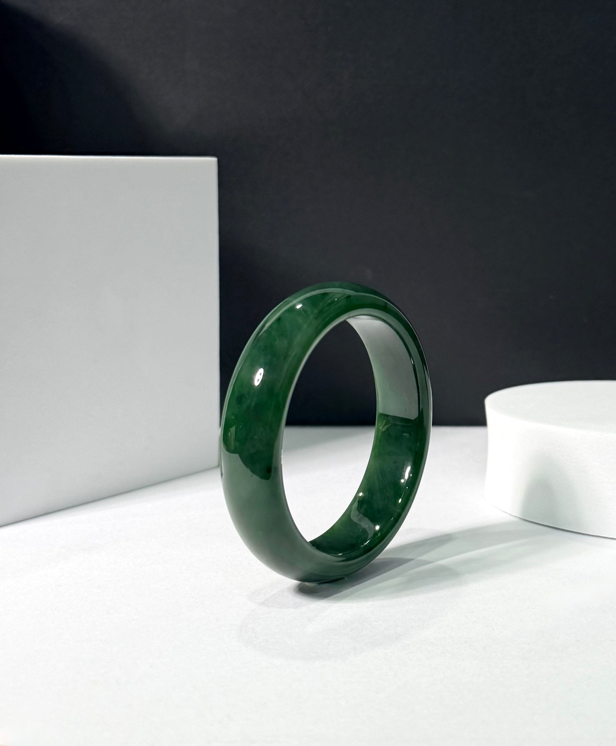 Canadian Polar Jade Bangle Natural Jade Bracelet A Grade 55.5mm #1520