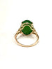 Siberian Jade Cabochon Ring 18K Gold Natural Jade #1496