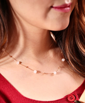 18k White Jade Starry Necklace #1658