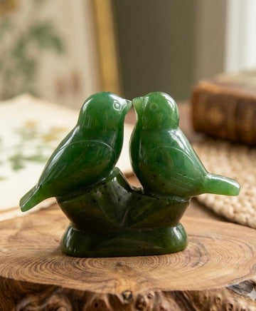 手工雕刻玉动物 - 爱鸟 #2310