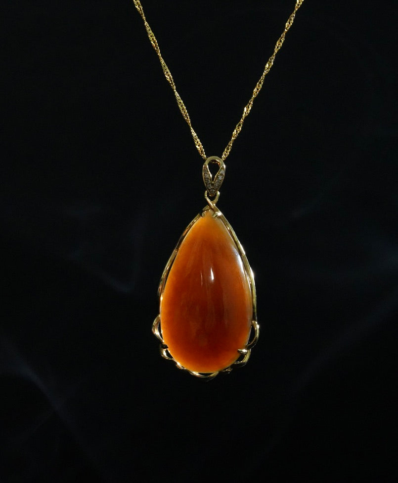 18k Sugar Jade Waterdrop Pendant #2061