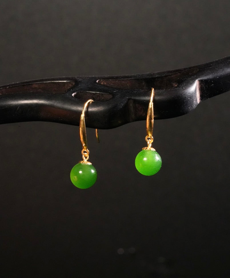 18K Siberian Jade Earrings #2783
