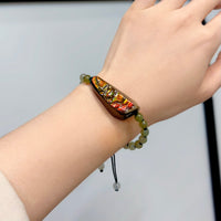 Double-Side Ammolite Hetian Jade Bracelet #1313