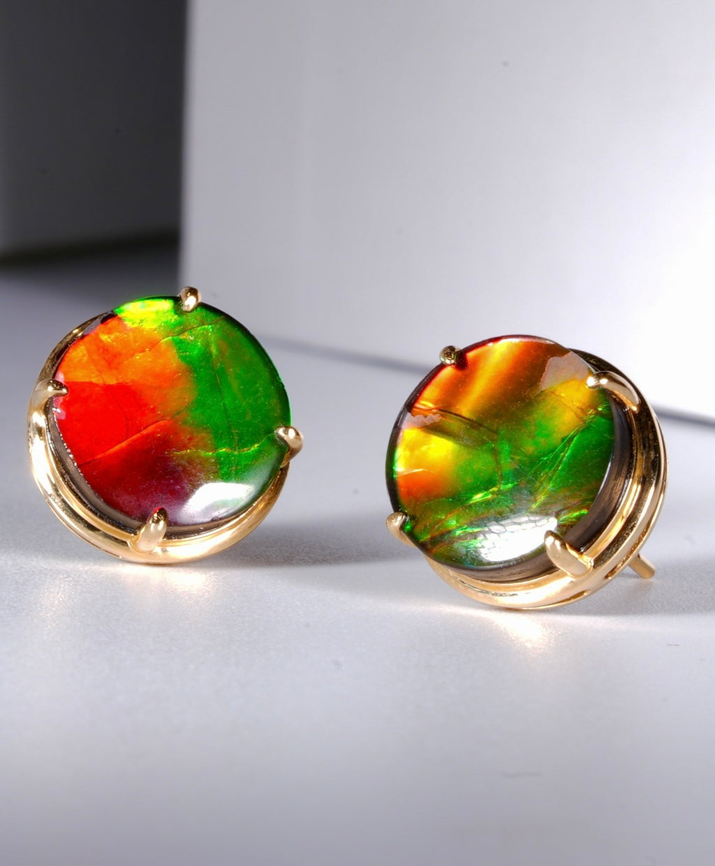 18K Ammolite Earrings #1907