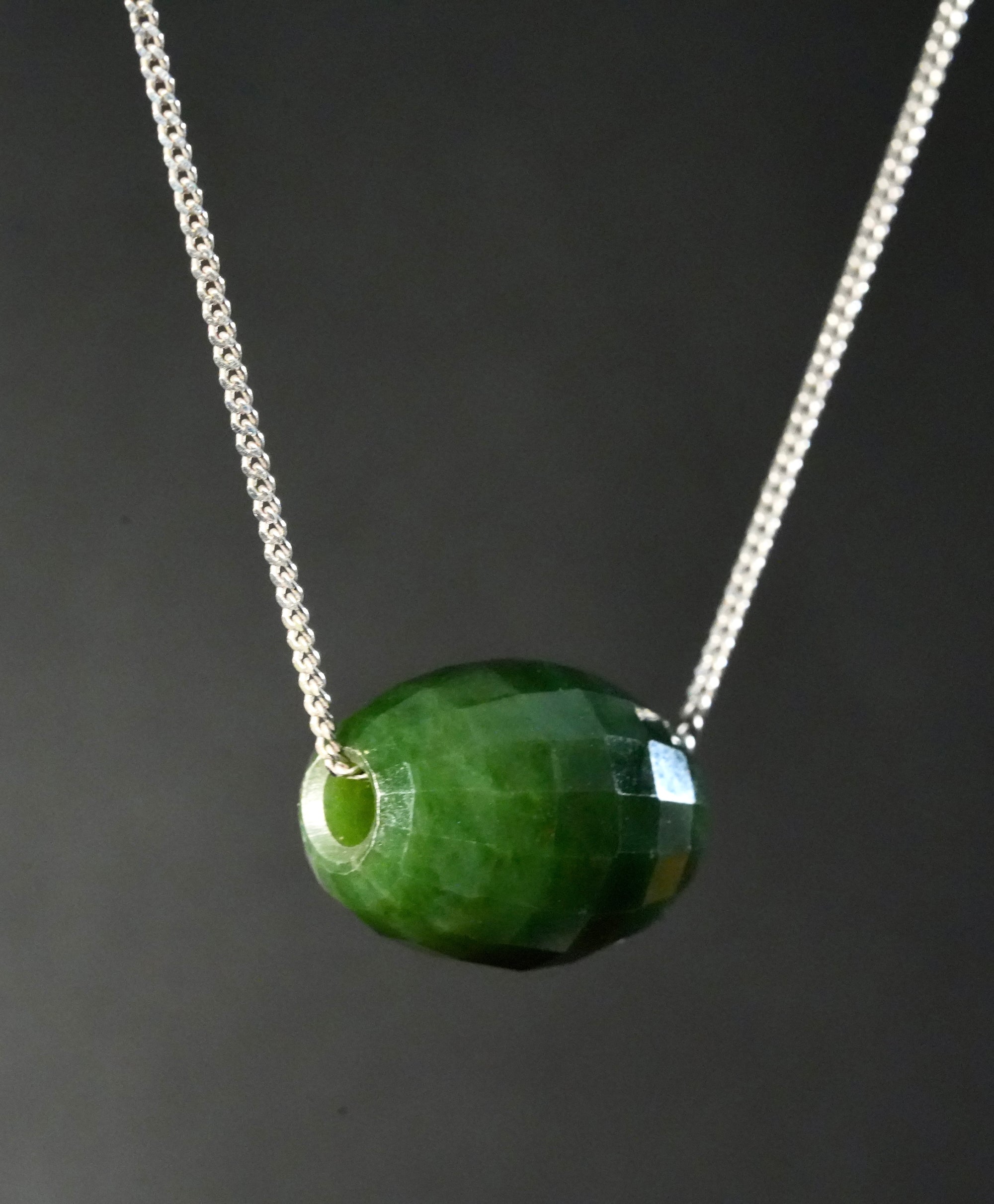 Worry Free Jade Faceted Pendant #1801