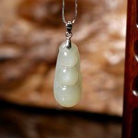 Rich Bean Hetian Jade Pendant #1272