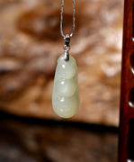 Rich Bean Hetian Jade Pendant #1272