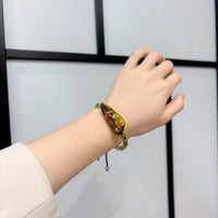 Double-Side Ammolite Hetian Jade Bracelet #1313