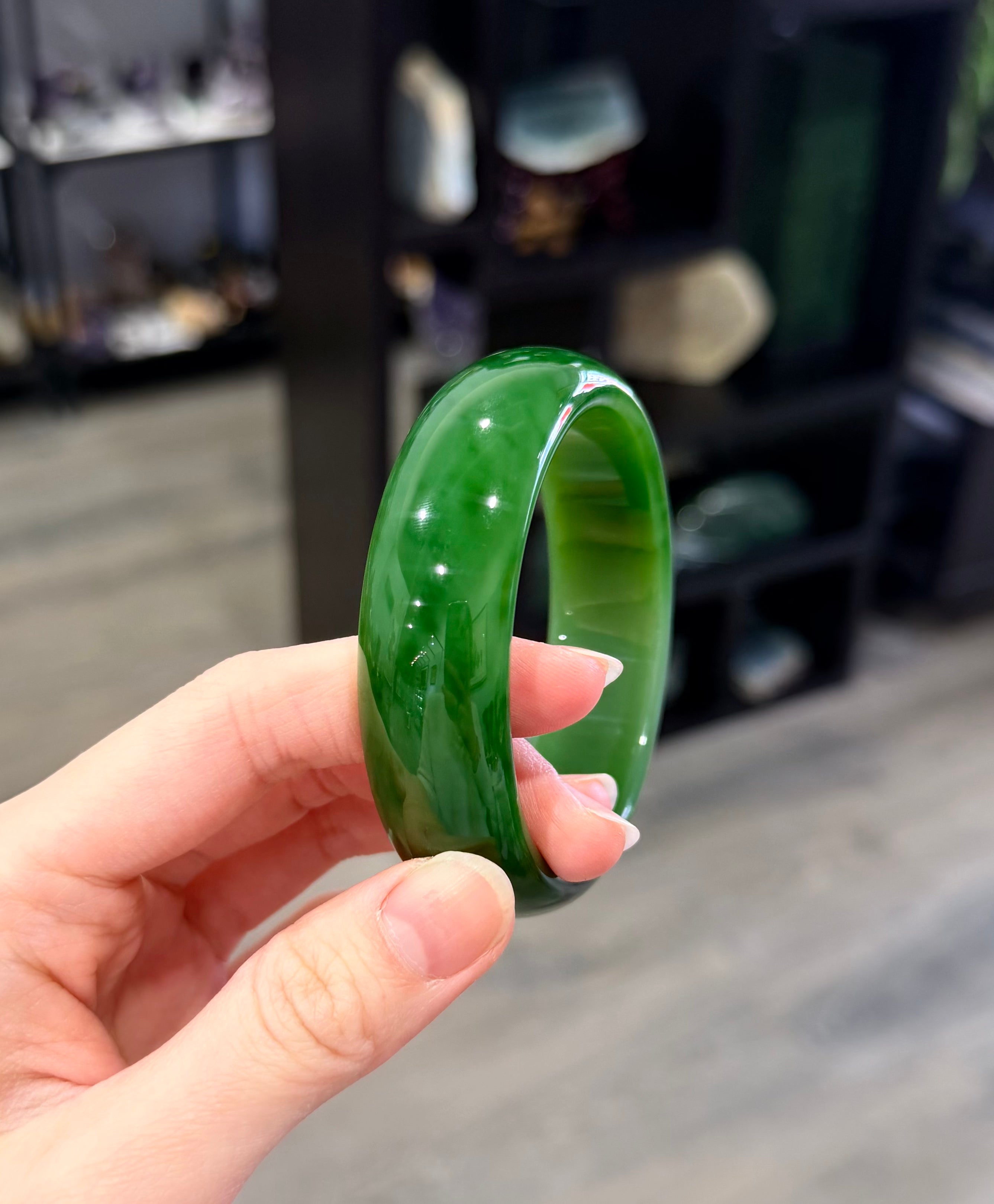 Siberian Jade Bangle Spinach Green Red Skin Natural Jade Bracelet
