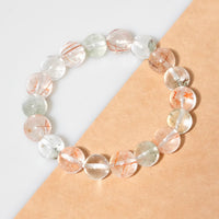 Nature’s Power Red Rutile Quartz Green Phantom Crystal Bracelet #3069
