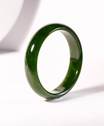 Canadian Polar Jade Bangle Natural Jade Bracelet AA Grade 59.5mm #1371