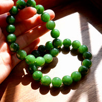12mm Canadian Jade Beaded Bracelet #3072