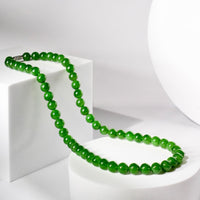 8mm Siberian Jade Beaded Necklace #2530