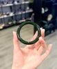 Siberian Jade Round Bangle Natural Jade Bracelet 53mm #1421