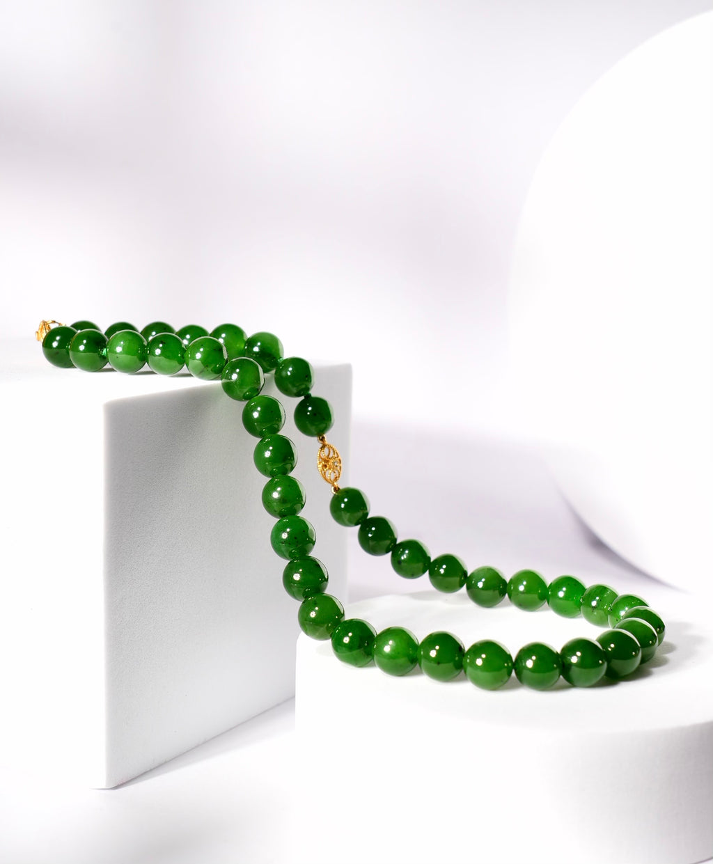 10mm Siberian Jade Beaded Bracelet Necklace #3027