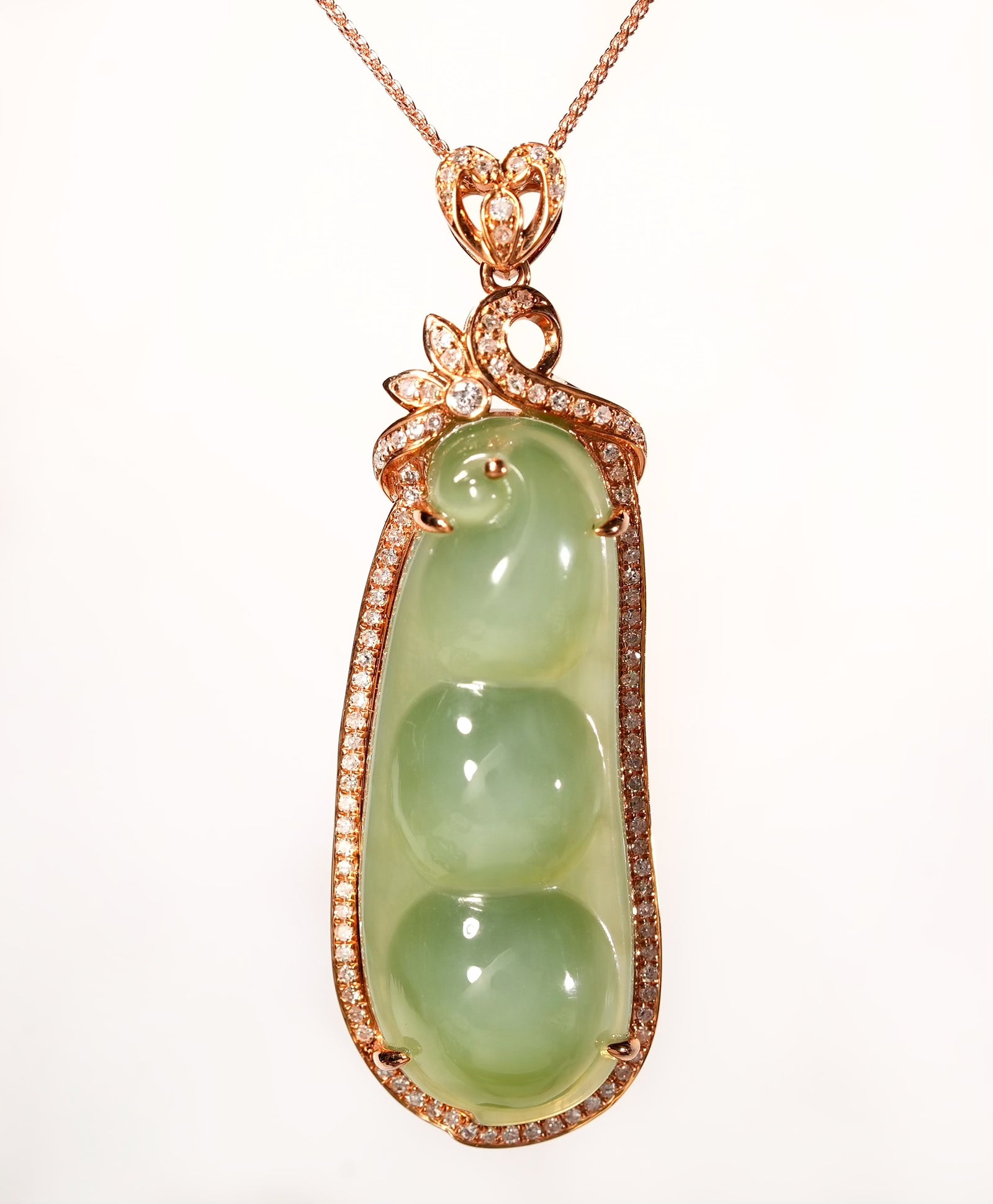 18K Siberian Jade Rich Bean Pendant #3008