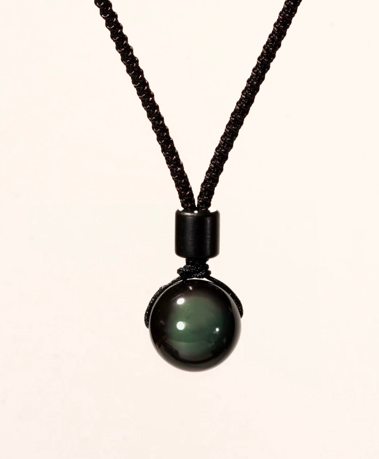 Obsidian Charm Bead Pendant #2847