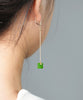 14k Siberian Jade Four Leaf Clover Earrings #1896