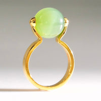 18K 12mm Lucky Bead Jade Ring #2895-2