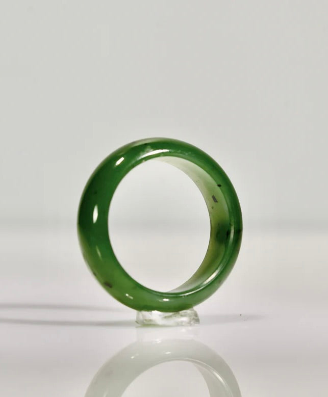 Canadian Jade Wide Band Ring #1914