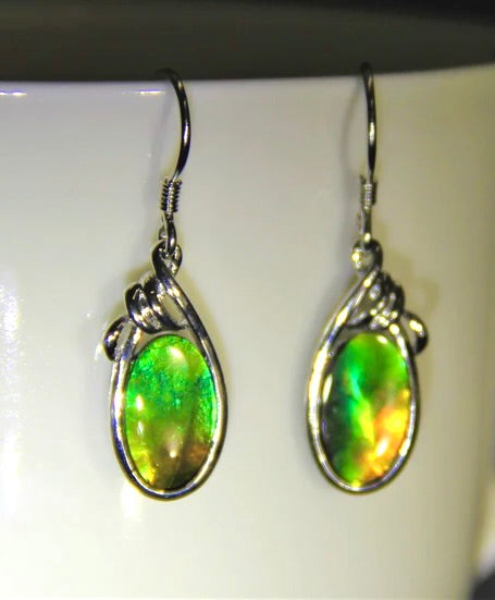 Ammolite Dangling Earrings #850
