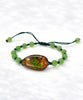 Canadian Ammolite Bracelet Siberian Jade Bracelet Natural Stone #1211