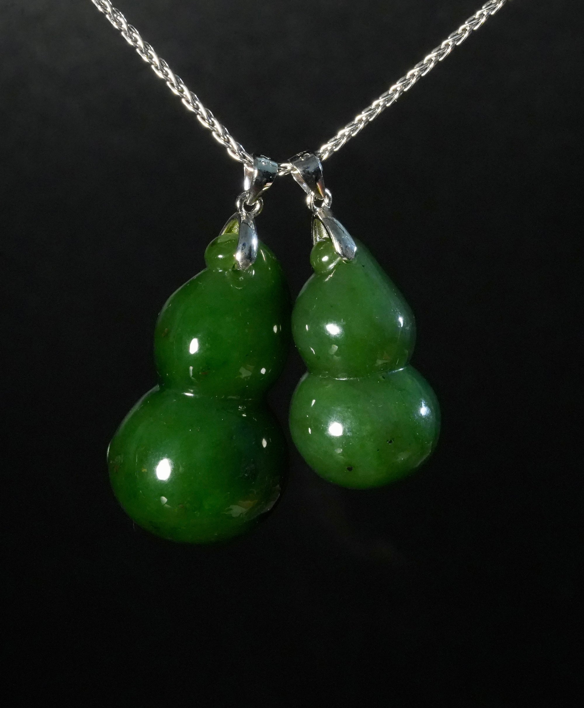 Jade Gourd Pendant - a pair #1117