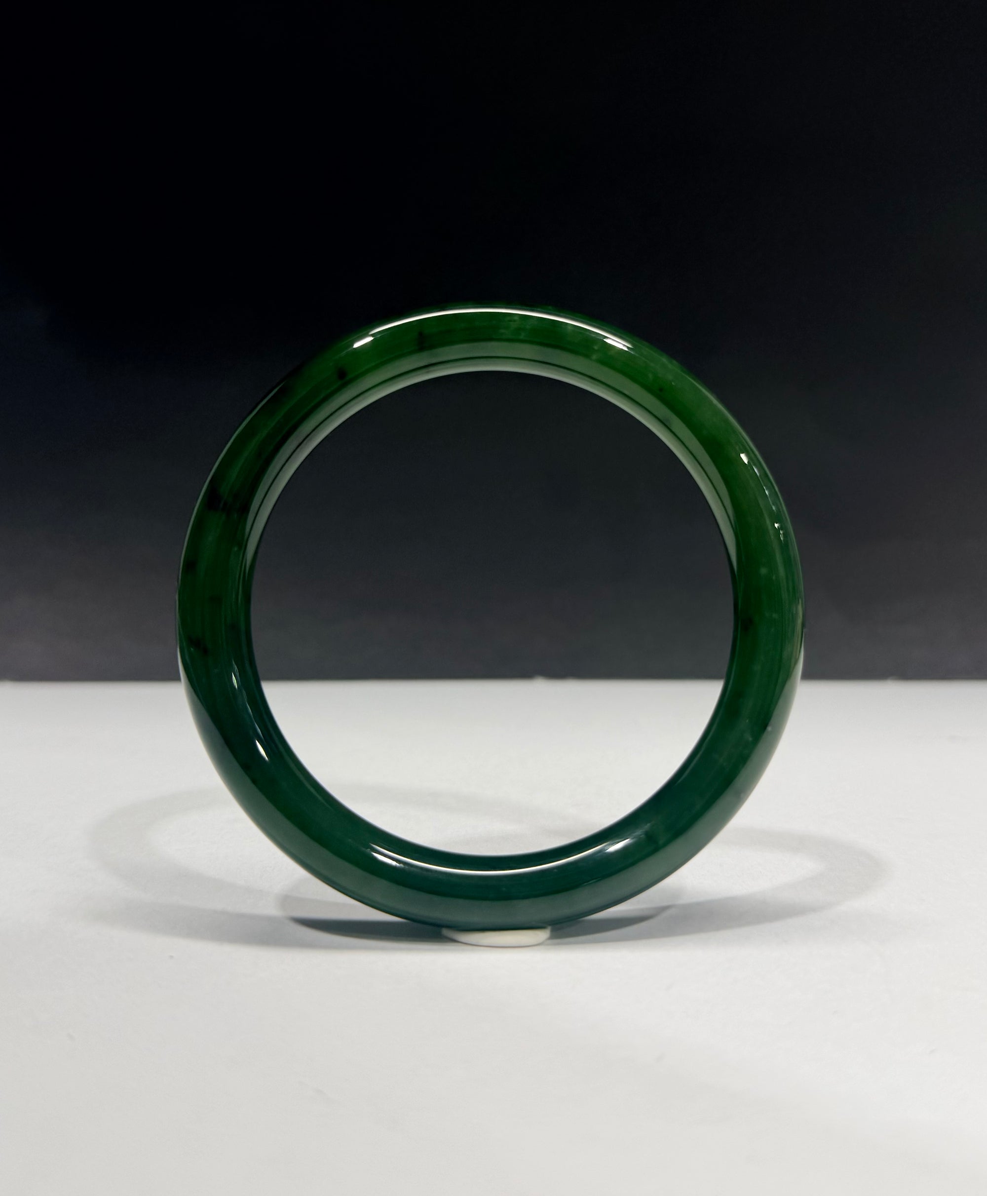 Siberian Jade Round Bangle Natural Jade Bracelet 54.5mm #2861
