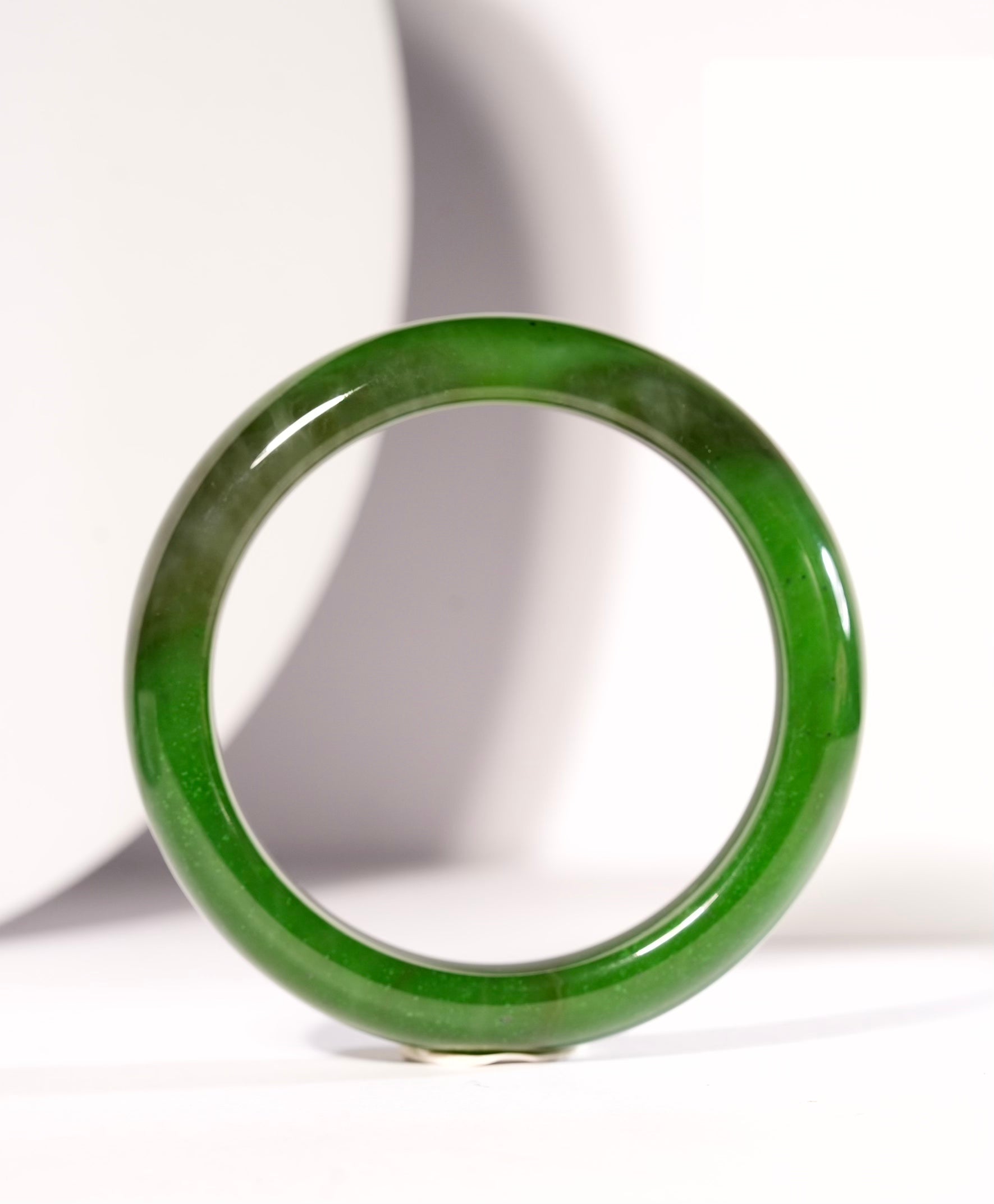 Canadian Polar Jade Bangle Natural Jade Bracelet A Grade 55.3mm #1351