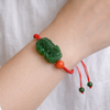 Pixiu Jade Bracelet Red Cord Natural Jade #2892