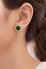 Polar Jade Ear Studs Cabochon 925 Silver Natural Jade #1528