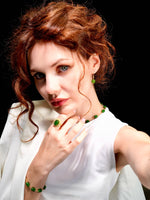 Siberian Jade Diamond Ring 18K Gold Natural Jade #2256