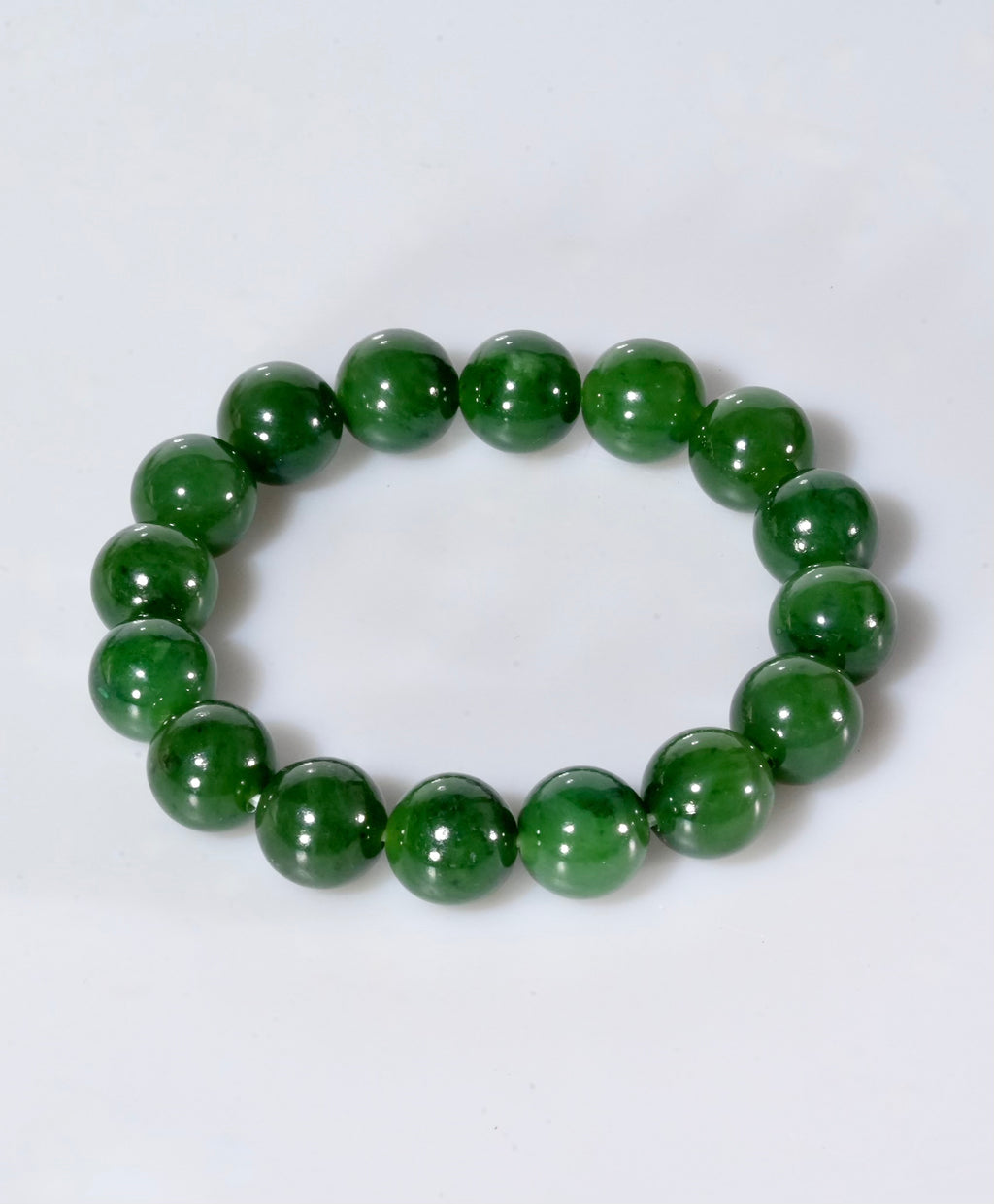 12mm Canadian Jade Beaded Bracelet #3078
