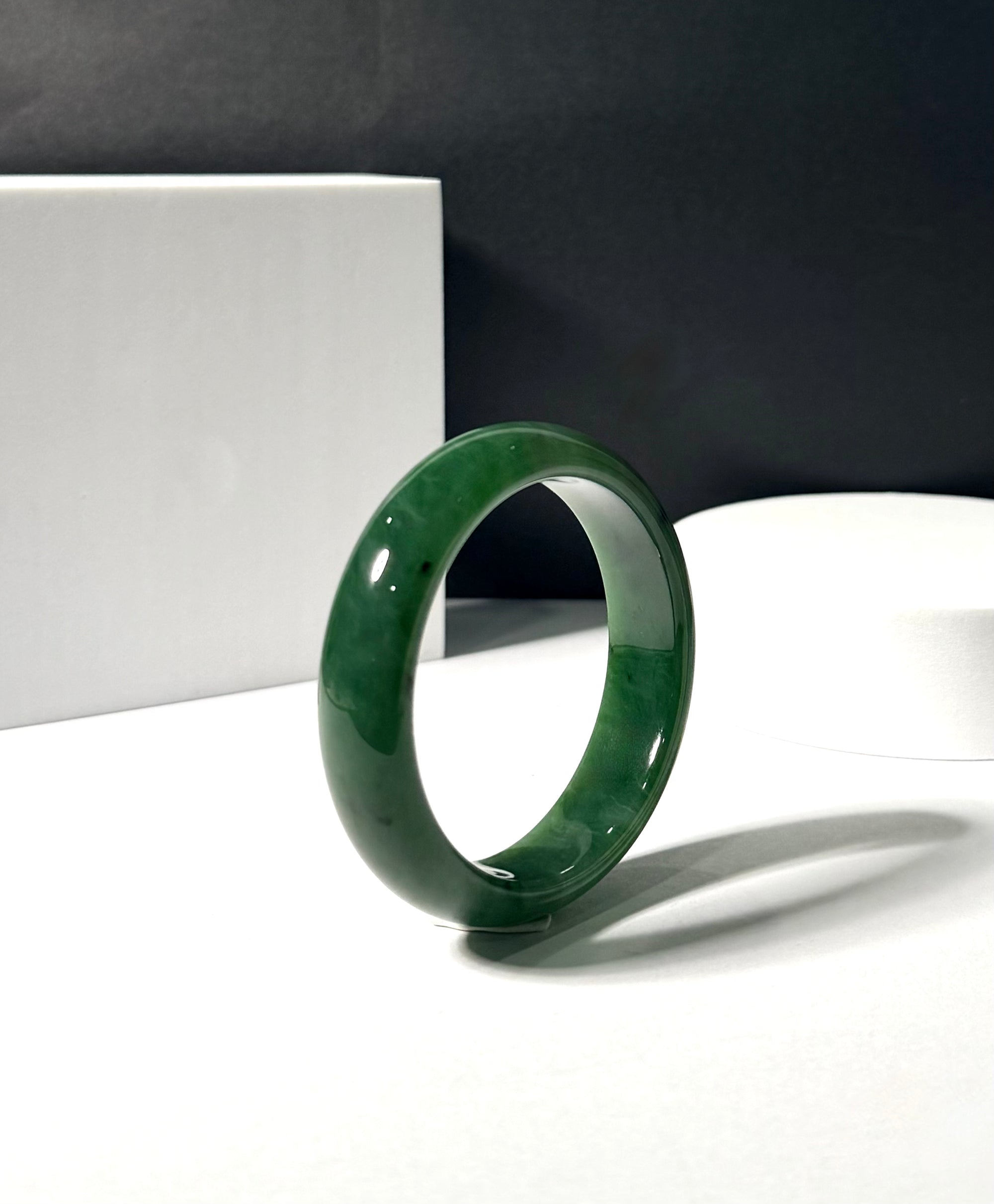 Canadian Polar Jade Bangle Natural Jade Bracelet A Grade 54.5mm #1513