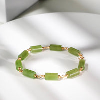 Siberian Jade Bamboo Starry Bracelet #3081