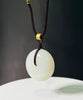Siberian White Jade Donut Pendant AAA+ Grade Ping An Kou PI Harmony Peace Buckle Natural Jade 30mm #1580