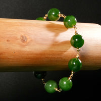 12mm Siberian Jade Starry Beaded Bracelet #2757