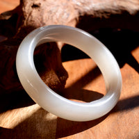 Siberian White Jade Bangle 57mm #859
