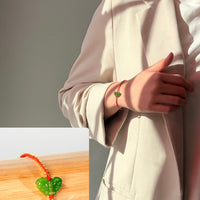 Butterfly Red Cord Jade Bracelet #2782-2