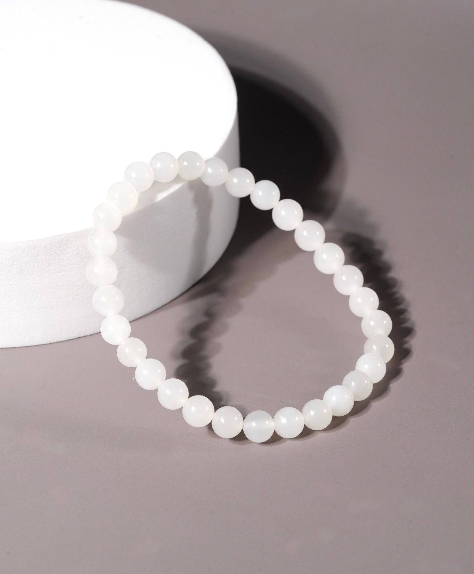 6mm White Jade Bracelet #2423