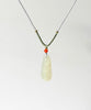 Hetian Jade Pendant Rich Bean White Peapod Pendant Natural Jade 28mm #1494